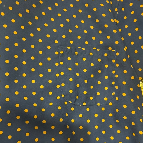 Lily White Navy and Gold Polka Dot Blouse - Picture 2 of 4